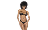 Mapale Flower Lace 2 Piece Bra and Panty Set Black Bras and Bra Sets