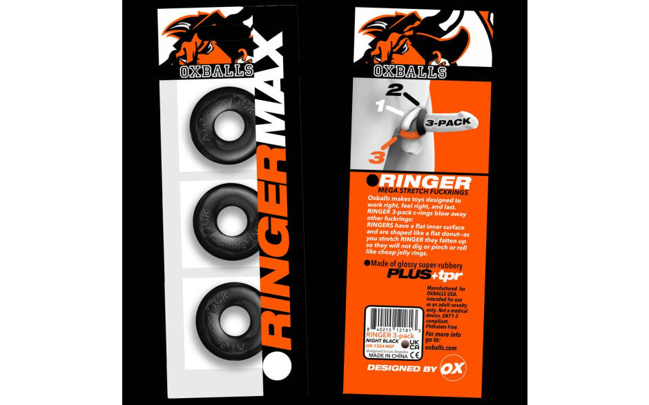 Oxballs Ringer Max 3 Piece Mens Cock Ring Set - Cock Ring Sets