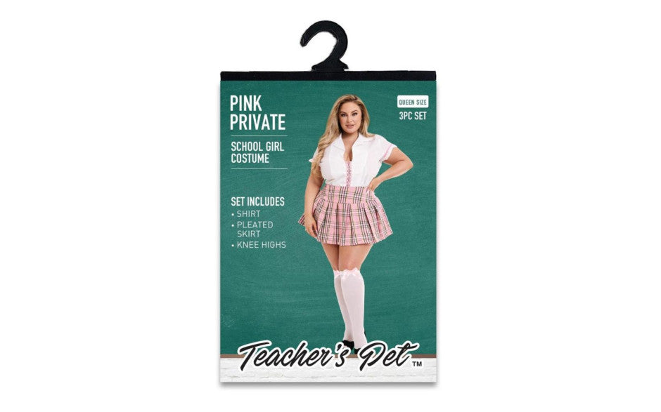 Teachers Pet 3 Piece Pink Private School Girl Costume Fancy Dress Ups