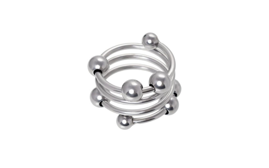 Metal Mens Multiple Metal Balls Penis Head Ring Cock Rings