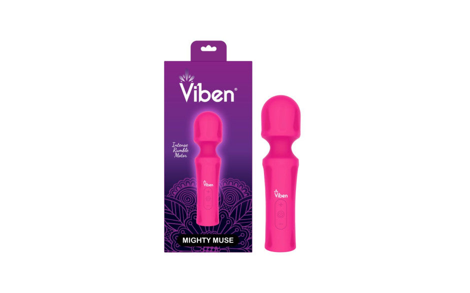 Viben Mighty Muse Vibrating Body Wand Massager Hot Pink Body Wands