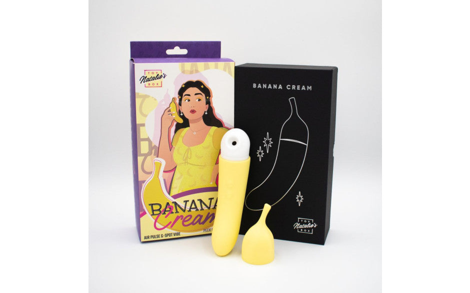 Natalies Toy Box Banana Cream Air Pulse G Spot Vibrator Clit Ticklers and Pulsators