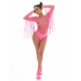 Pink Lipstick Fringe Benefits Set Hot Pink with Pot Pasties Default Title Bras and Bra Sets