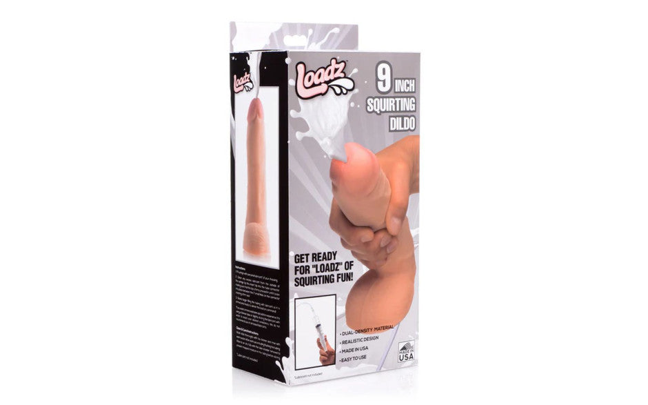 Loadz Realistic Squirting Dildo with Syringe 9 Inch Realistic Dildos