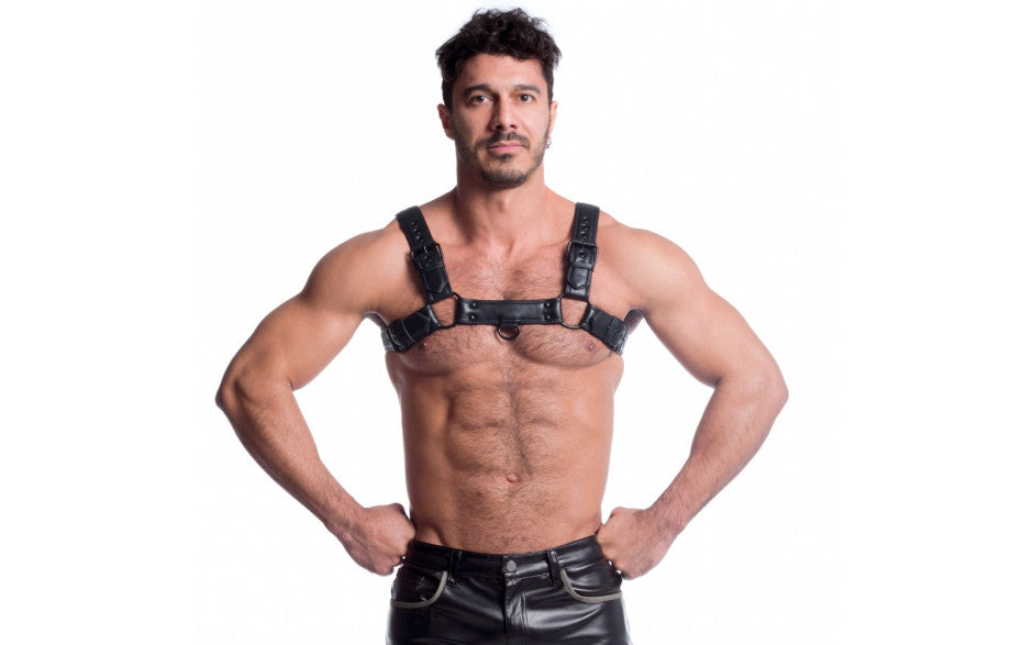 Sport Fucker Vegan Bulldog BDSM Play Harness Black Cuffs And Restraints
