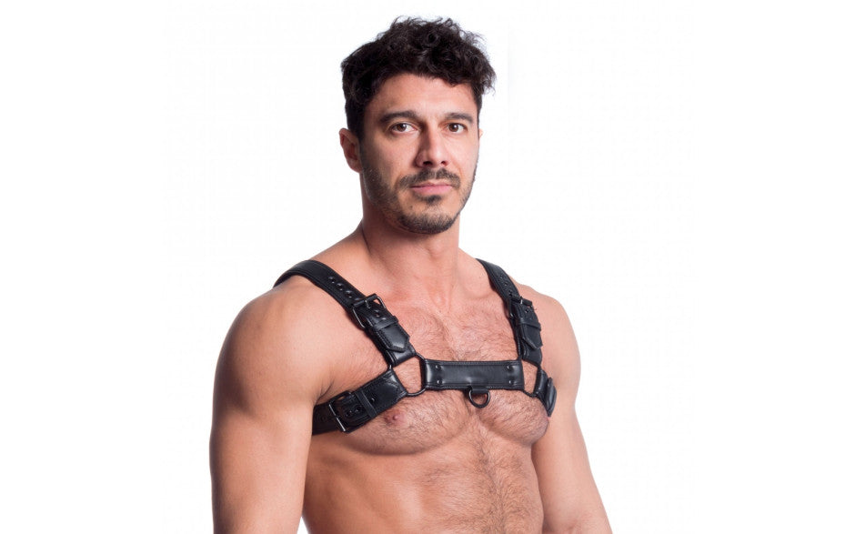 Sport Fucker Vegan Bulldog BDSM Play Harness Black Cuffs And Restraints