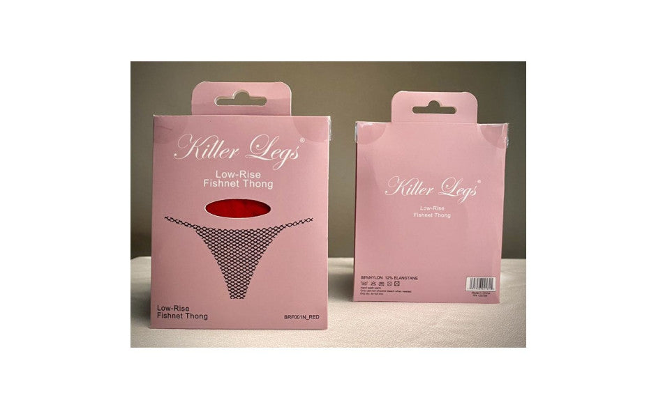 Killer Legs Womens Mesh Net G-String With Sheer Net OS G-Strings, Panties and Shorts