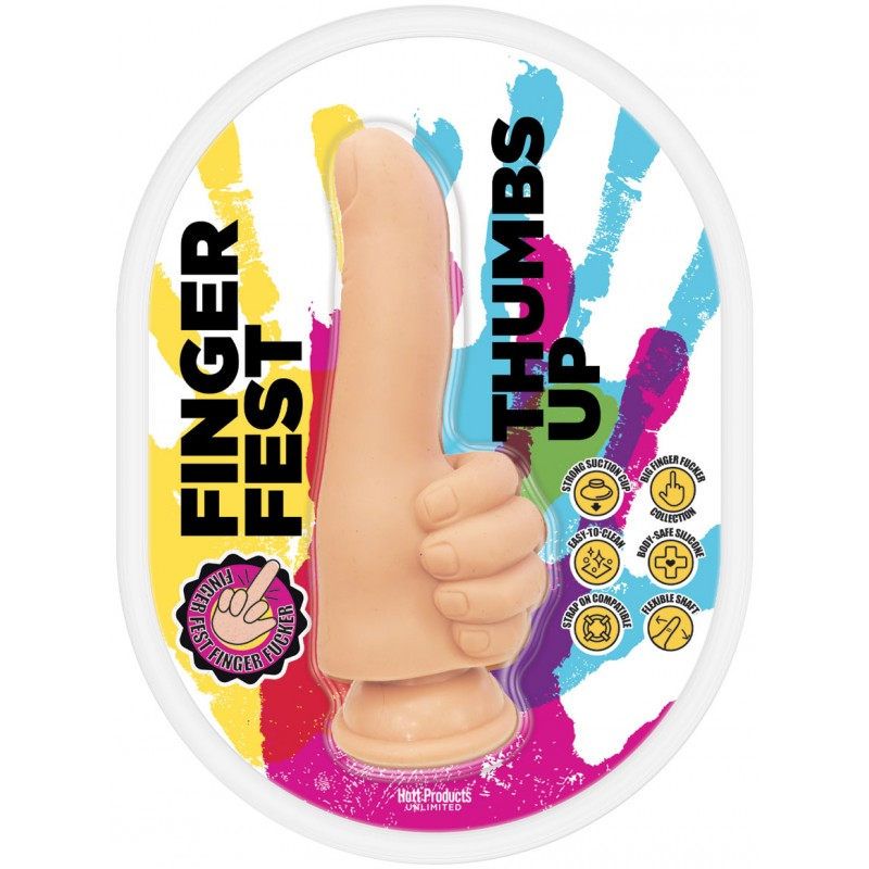 Hott Products Finger Fest Thumbs Up Realistic Dildo Flesh Realistic Dildos