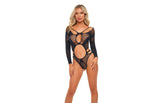 Pink Lipstick Sexy Butterfly Net Womens Bodysuit OS Black Teddies and Bodysuits