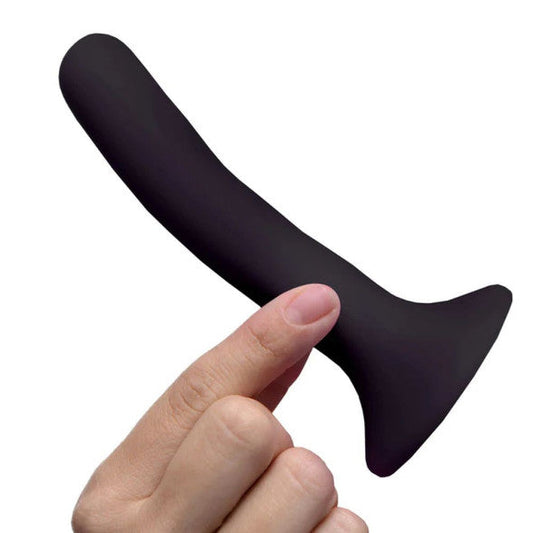 XR Brands Strap-U Black Silicone Strap-On Dildo Small Black Non-Realistic Dildos