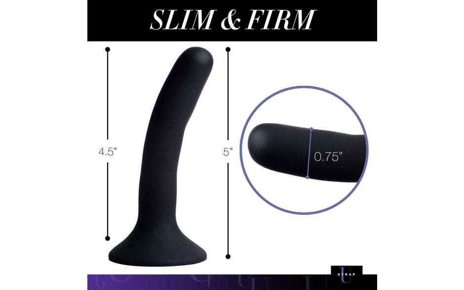 XR Brands Strap-U Black Silicone Strap-On Dildo Small Non-Realistic Dildos