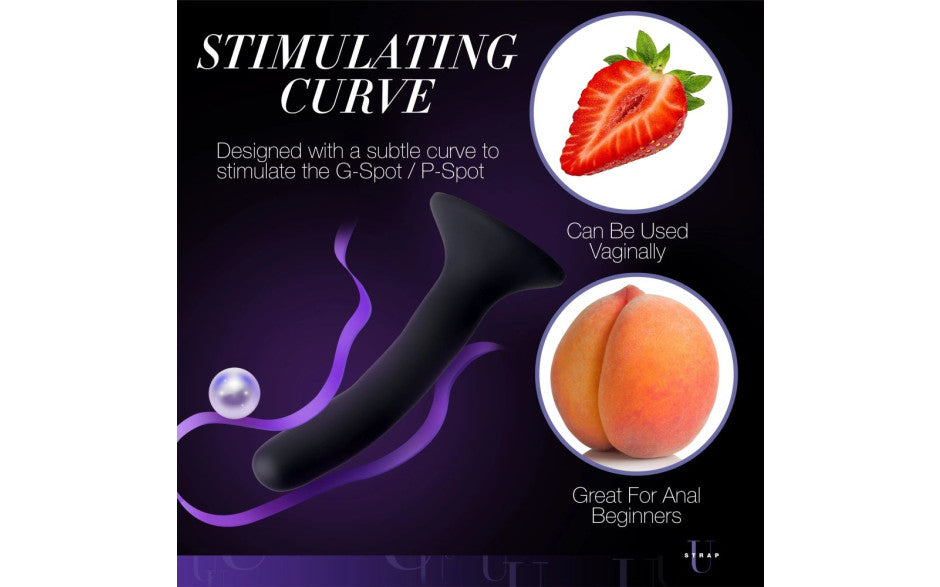 XR Brands Strap-U Black Silicone Strap-On Dildo Small Non-Realistic Dildos