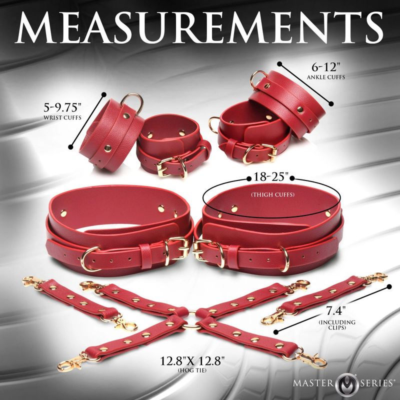 Master Series Crimson Captive BDSM Play Restraints Cuffs And Restraints