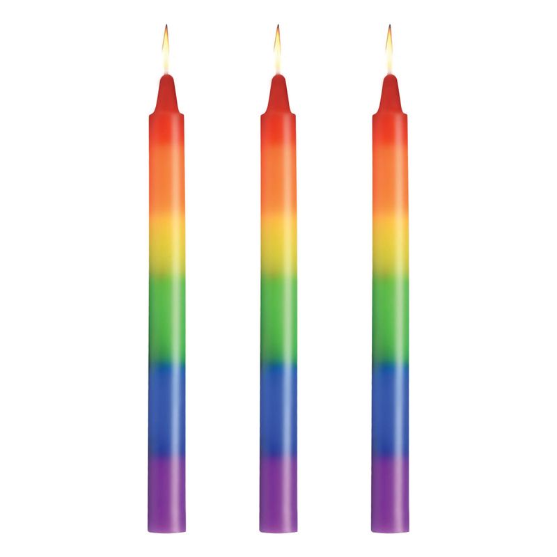 Master Series Pride Candles 3 Piece Rainbow Drip Candle Sex Pheromones and Perfumes