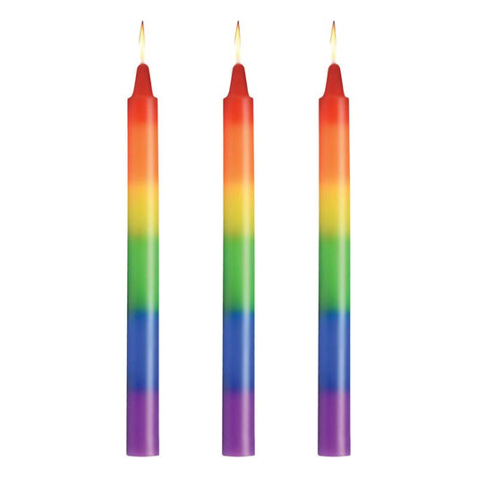 Master Series Pride Candles 3 Piece Rainbow Drip Candle Sex Pheromones and Perfumes