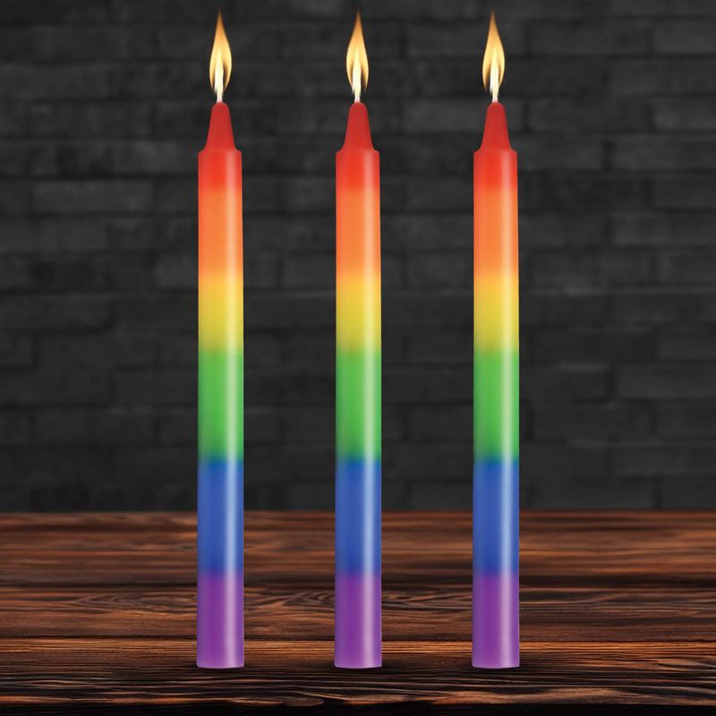 Master Series Pride Candles 3 Piece Rainbow Drip Candle Sex Pheromones and Perfumes