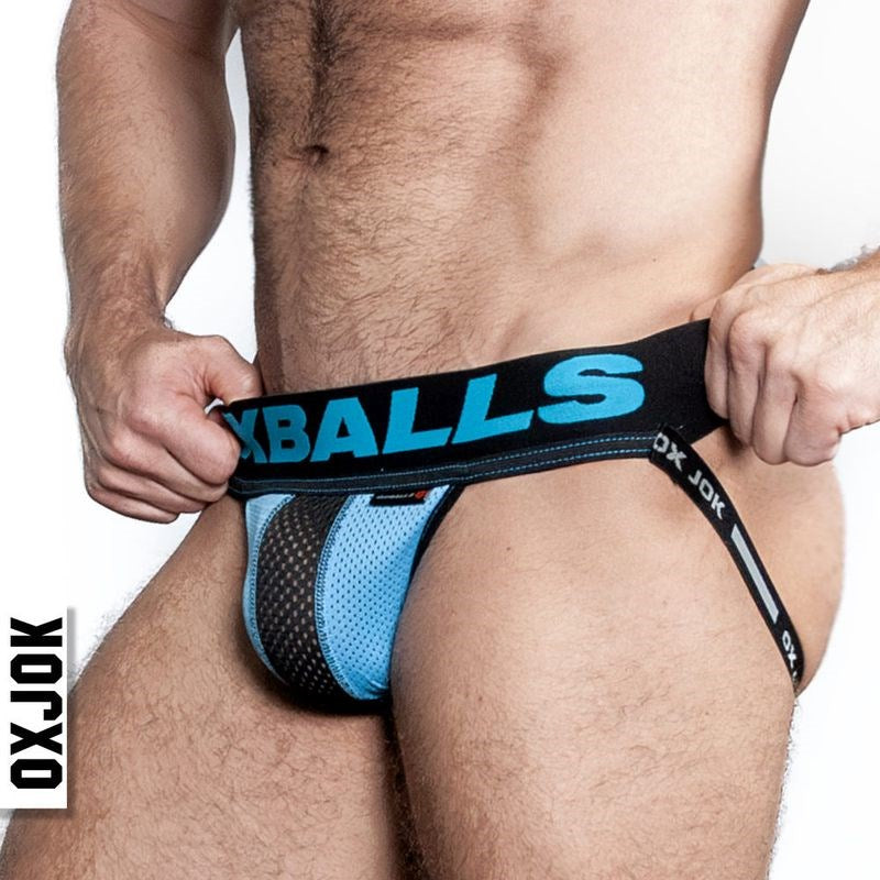Oxballs Airmesh Swagger Male Jockstrap Sky Blue Jocks and G-Strings