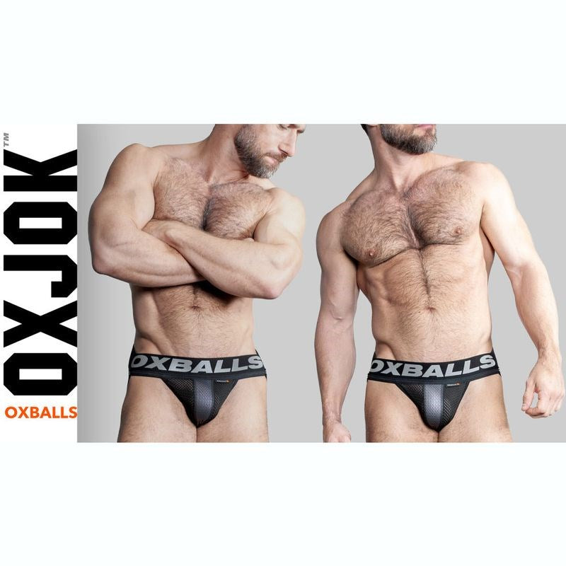 Oxballs Airmesh Swagger Sexy Mens Jockstrap Tar Black Jocks and G-Strings