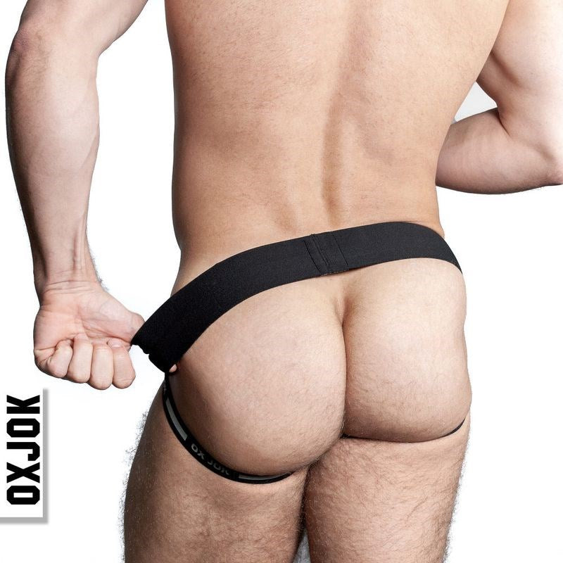 Oxballs Airmesh Swagger Sexy Mens Jockstrap Tar Black Jocks and G-Strings