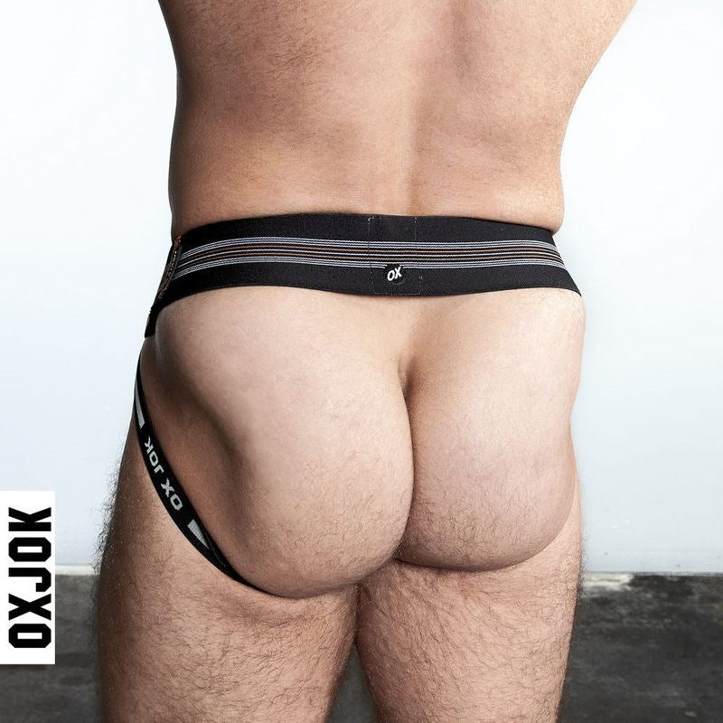 Oxballs Slingjock Upthrust Slider-Strap Jock Black Iron Jocks and G-Strings