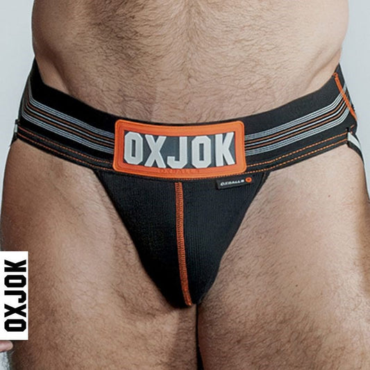 Oxballs Slingjock Upthrust Slider-Strap Jock Black Iron Jocks and G-Strings