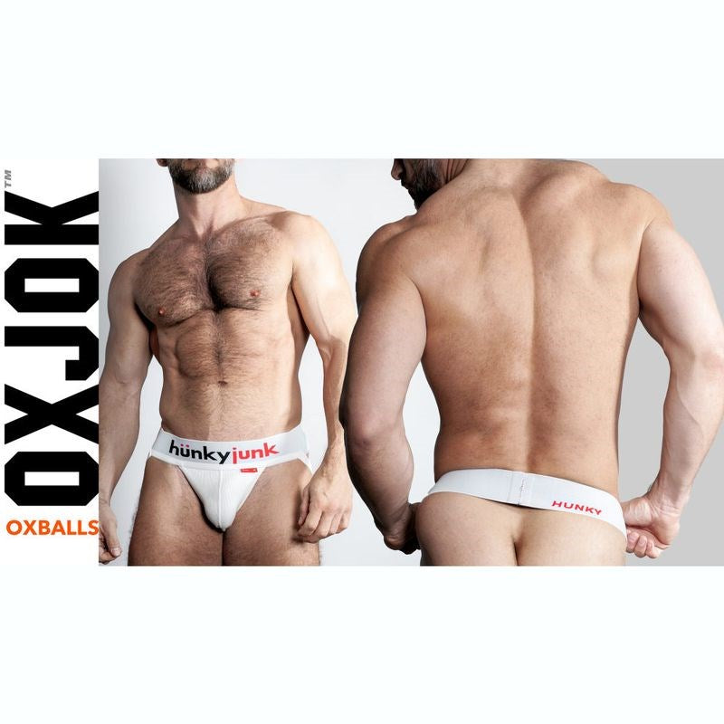 Oxballs Hunker Slider Strap Mens Jock White Snow Jocks and G-Strings