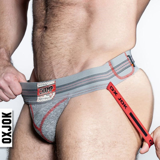 Oxballs Champ Vintage Male Jockstrap Gray Heather Jocks and G-Strings
