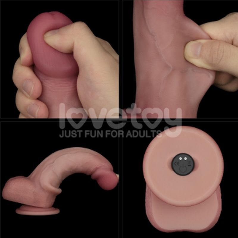 Lovetoy Vibrating Sliding Skin Pro II Silicone Dong Vibrating Dildos