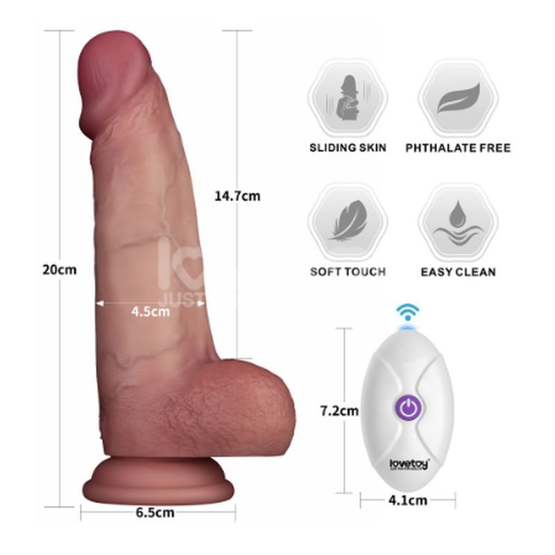 Lovetoy Vibrating Sliding Skin Pro II Silicone Dong Vibrating Dildos