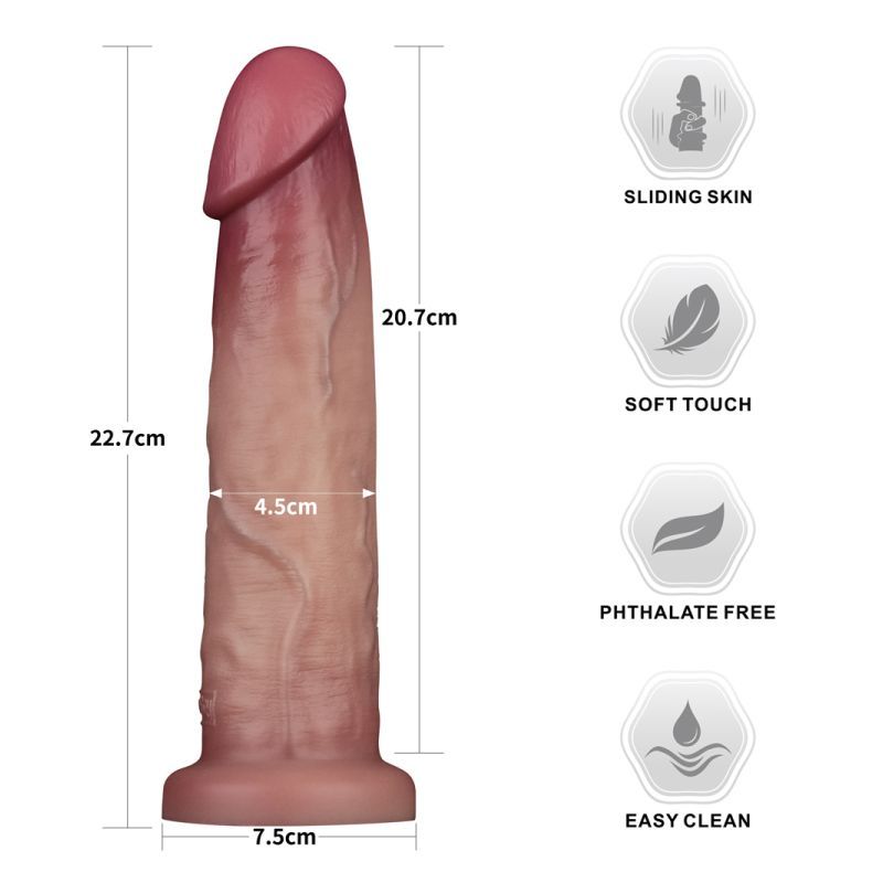 Lovetoy Sliding Skin Pro Dual Layer Realistic Silicone Dong Realistic Dildos