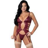 Exposed Lingerie Kira Burgundy Kiss Two Piece Set L XL Her Fetish