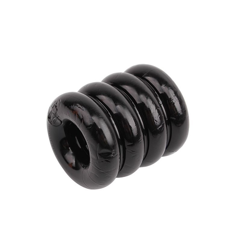 Chisa Quadplay Male Pleasure Ball and Cock Ring Black Stretchy Cock Rings