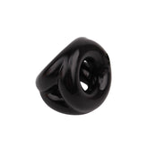 Chisa Fused Triangular Design Mens Cock Ring Black Stretchy Cock Rings