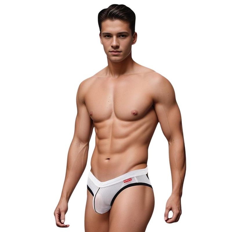 Envy Mens Sport Mesh Breathable Jockstrap White S M Jocks and G-Strings
