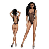 Dream Girl Sheer Mesh Womens Rhinestone Teddy OS Black Teddies and Bodysuits