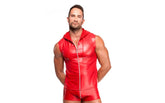Noir Handmade Red Ignite Male Hooded Vest Small Mens Briefs And Boxers