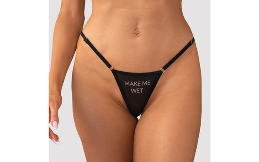 Obsessive Make Me Wet Printed Sexy Womens Thong - G-Strings, Panties and Shorts