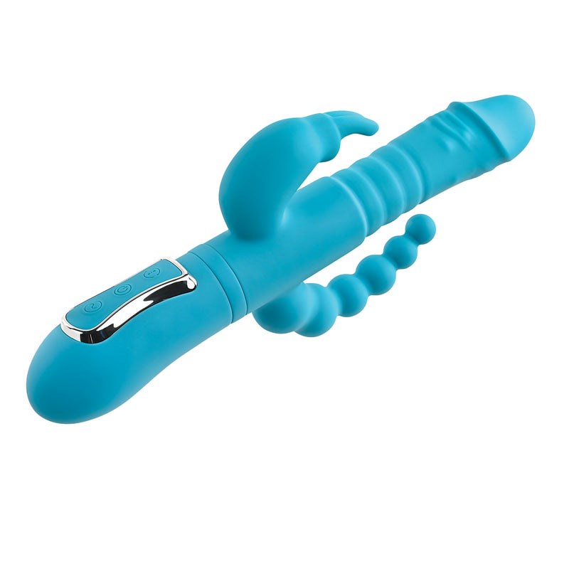 Adam & Eve's Thrusting Triple Joy Rabbit - Sensory Adventure Rabbit Vibrators
