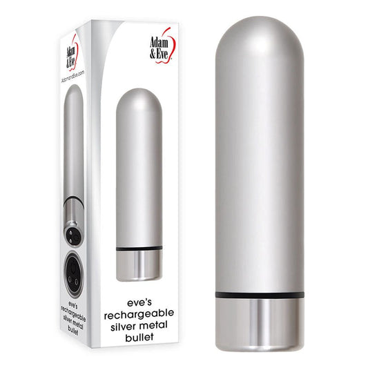 Adam & Eve Rechargeable Silver Metal Bullet - Bullet Vibrators