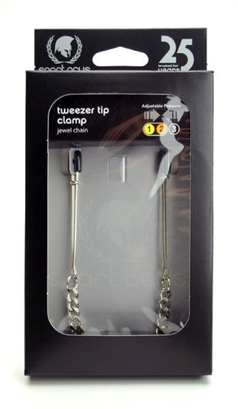 Adjustable Tweezer Clamps - Jewel Chain - Nipple and Clit Clamps