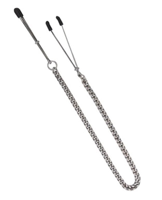 Adjustable Tweezer Clamps - Jewel Chain Nipple and Clit Clamps