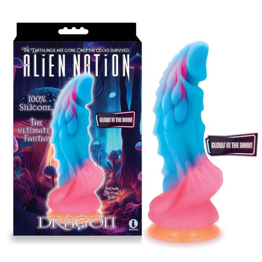 Alien Nation's Glow Dragon - Indulge in Euphoric Bliss - Realistic Dildos