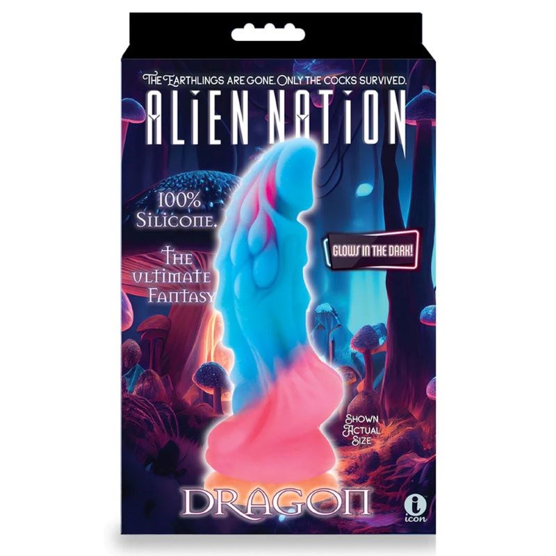 Alien Nation's Glow Dragon - Indulge in Euphoric Bliss Realistic Dildos