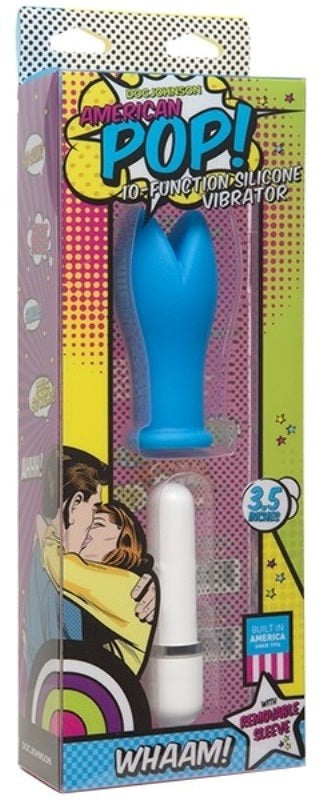 Doc Johnson American Pop Wham! 10 Function Vibrator Blue Waterproof Vibrators