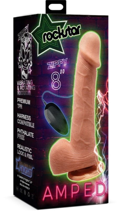 Rockstar's Amped-Up Zippy 8-Inch Pleasure Powerhouse Realistic Dildos