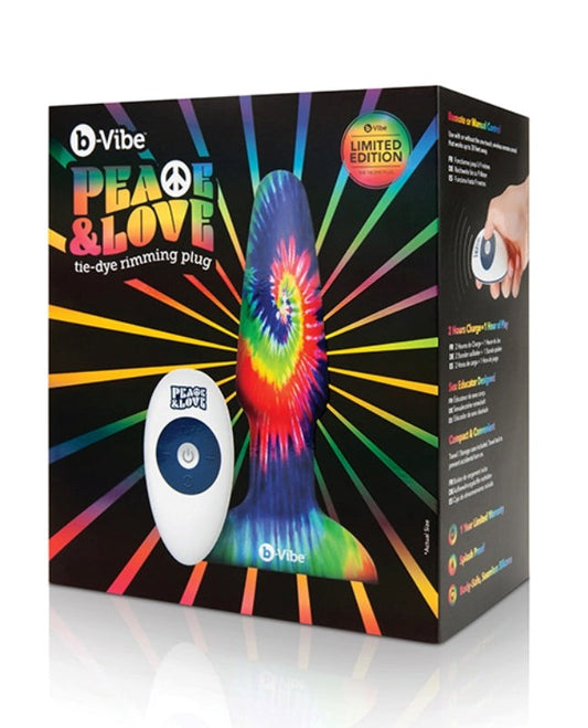 b-Vibe Peace and Love Tie-Dye Rimming Plug - Remote Control Vibrators