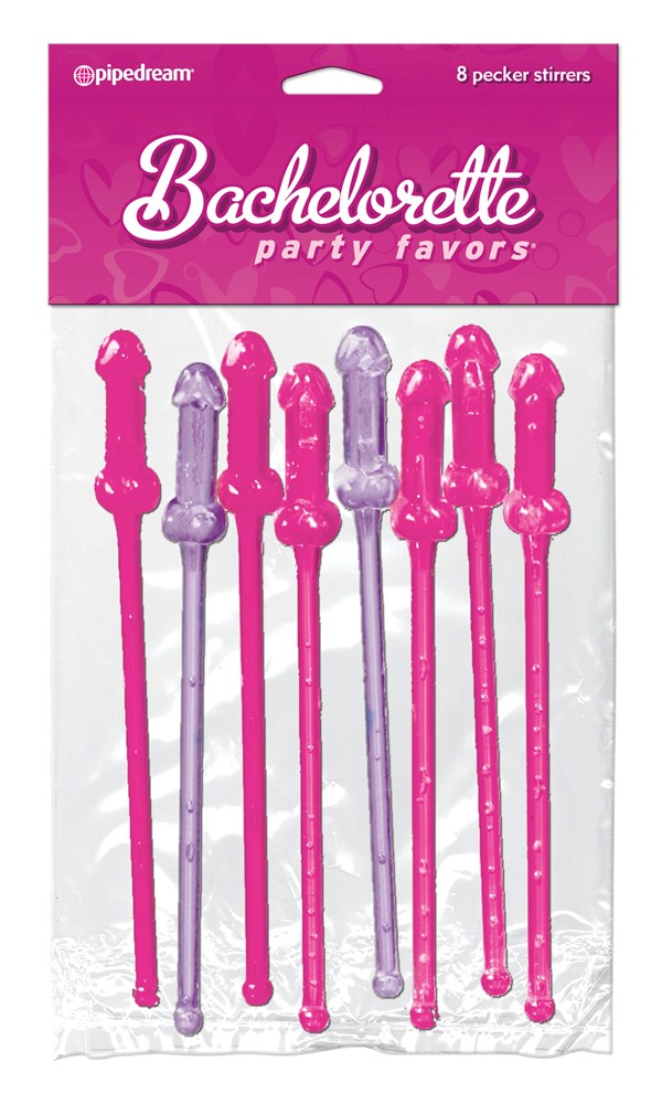 Pipedream Cocktail Stirrers Adult Sex Game 8 Pack Bachelorette and Bucks