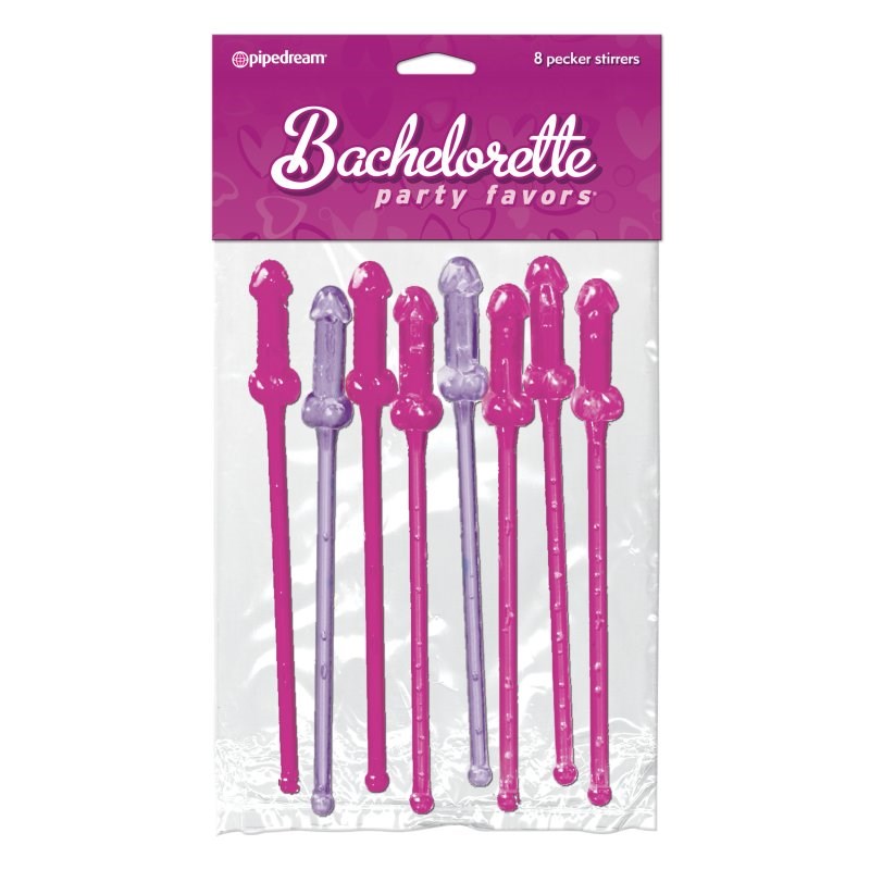 Bachelorette Party Favors Pink and Purple Pecker Stirrers Sex Games, Coupons and Tricks