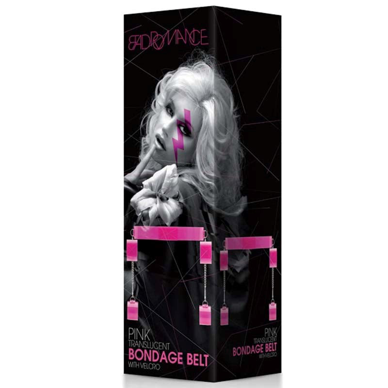 Bad Romance Pink Translucent Bondage Belt Cuffs and Restraints