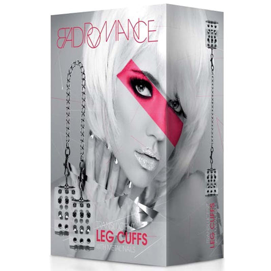 Bad Romance Translucent Leg Cuffs with Metal Nails - Cuffs and Restraints